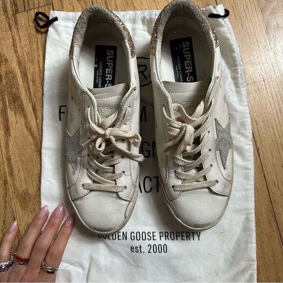 Gold Goose Super-Star with Silver Leather Star and Snake Print - Picture 4 of 13